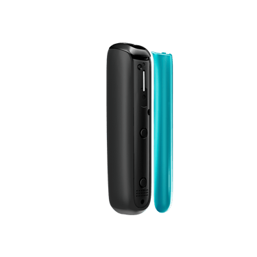 Ocean Blue Ploom Aura front panel side view, separated from device.