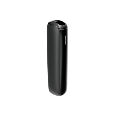 منظر جانبي لجهاز Ploom AURA باللون الأسود الداكن.