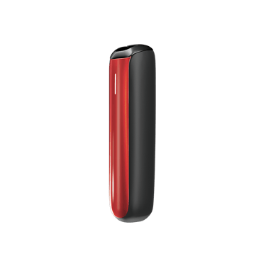 منظر جانبي لملحق واجهة Ploom Aura الأمامية بلون أحمر بركاني.