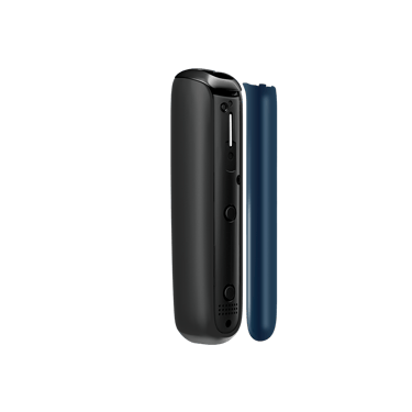 Navy Blue Ploom Aura front panel side view, separated from device.