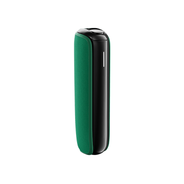غطاء خلفي باللون الأخضر الأمازوني على جهاز Ploom AURA.