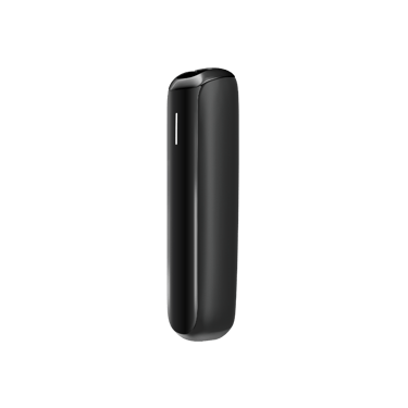 Side view of Ploom Aura front panel accessory in Jet Black color.