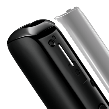 Close-up of Lunar Silver Ploom Aura front panel, detached from device.