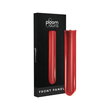 عبوة الواجهة الأمامية لجهاز Ploom AURA بلون أحمر بركاني.